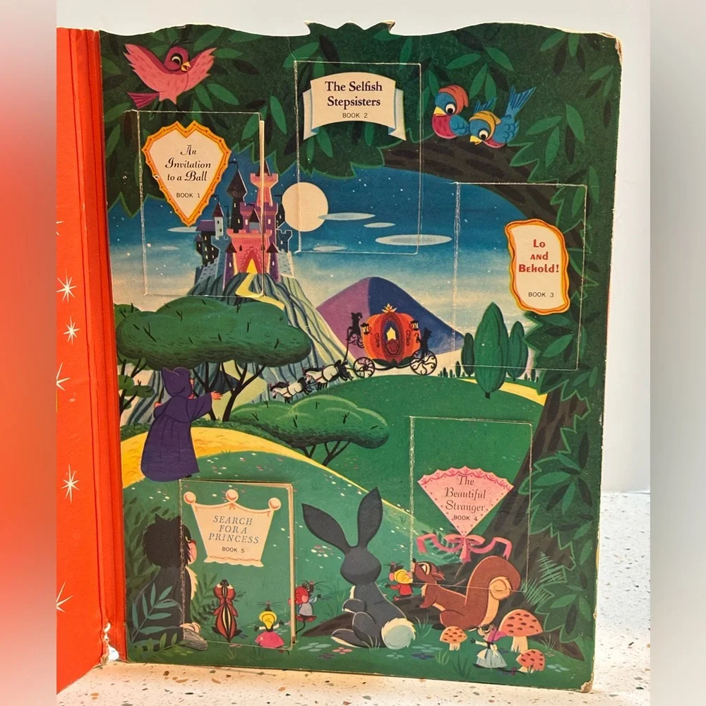 VTG 1965 Walt Disney’s Cinderella Golden Open Door‎ Storybook Miniature Books